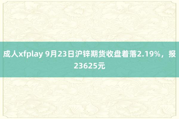 成人xfplay 9月23日沪锌期货收盘着落2.19%，报23625元