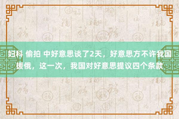 妇科 偷拍 中好意思谈了2天，好意思方不许我国援俄，这一次，我国对好意思提议四个条款