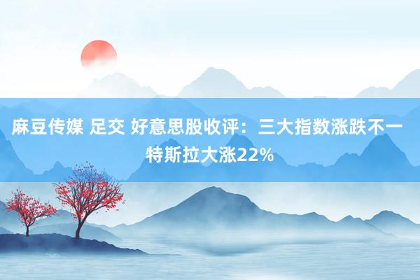 麻豆传媒 足交 好意思股收评：三大指数涨跌不一 特斯拉大涨22%