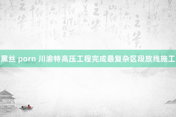 黑丝 porn 川渝特高压工程完成最复杂区段放线施工