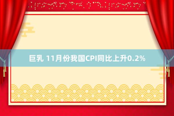 巨乳 11月份我国CPI同比上升0.2%