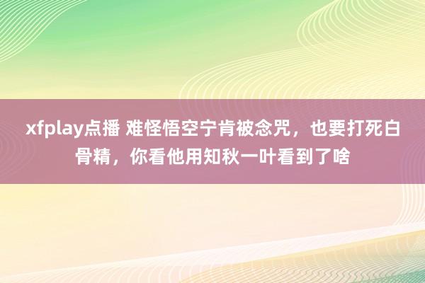 xfplay点播 难怪悟空宁肯被念咒，也要打死白骨精，你看他用知秋一叶看到了啥