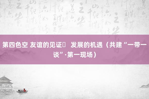 第四色空 友谊的见证  发展的机遇（共建“一带一谈”·第一现场）