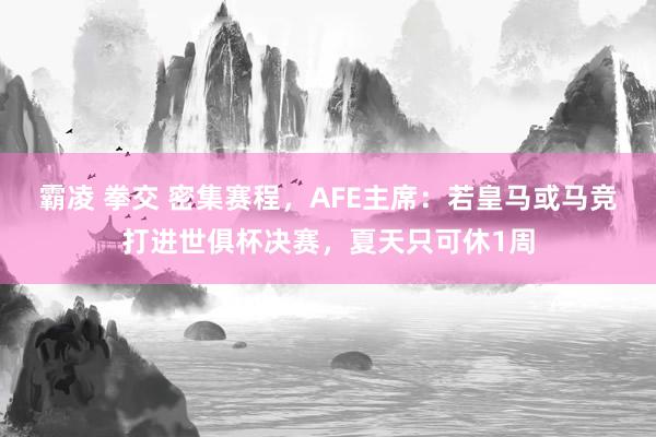 霸凌 拳交 密集赛程，AFE主席：若皇马或马竞打进世俱杯决赛，夏天只可休1周