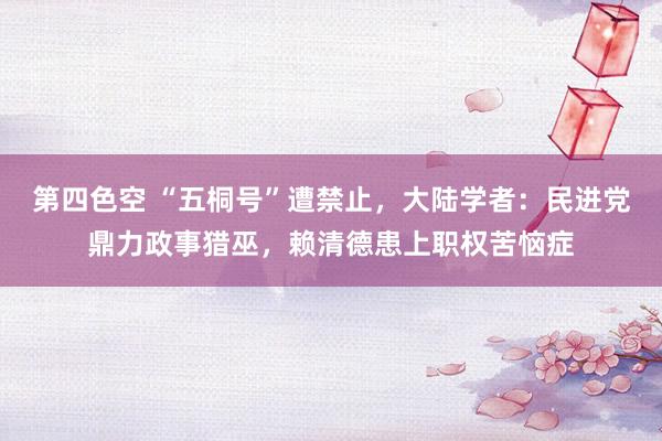 第四色空 “五桐号”遭禁止，大陆学者：民进党鼎力政事猎巫，赖清德患上职权苦恼症