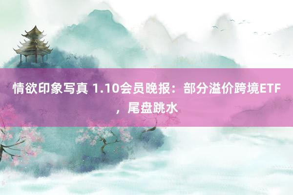 情欲印象写真 1.10会员晚报：部分溢价跨境ETF，尾盘跳水