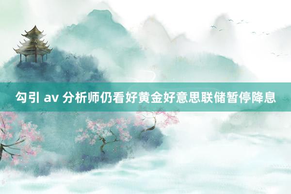 勾引 av 分析师仍看好黄金好意思联储暂停降息