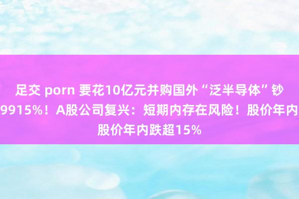 足交 porn 要花10亿元并购国外“泛半导体”钞票，溢价9915%！A股公司复兴：短期内存在风险！股价年内跌超15%
