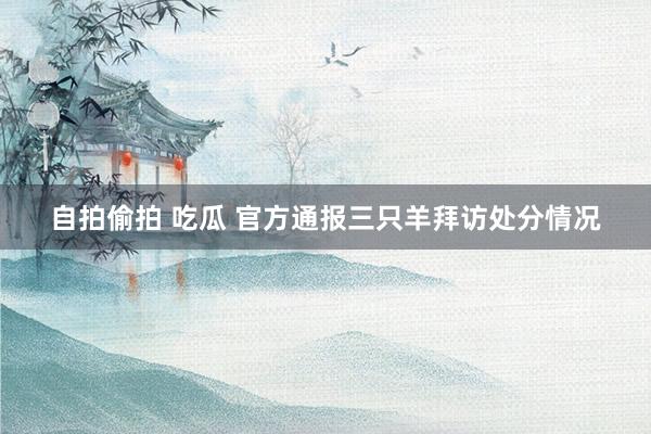 自拍偷拍 吃瓜 官方通报三只羊拜访处分情况