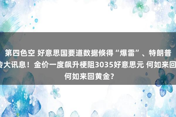 第四色空 好意思国要道数据倏得“爆雷”、特朗普关税传大讯息！金价一度飙升梗阻3035好意思元 何如来回黄金？