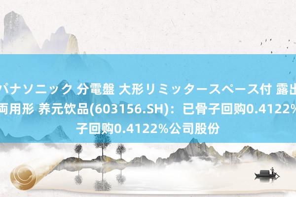 パナソニック 分電盤 大形リミッタースペース付 露出・半埋込両用形 养元饮品(603156.SH)：已骨子回购0.4122%公司股份