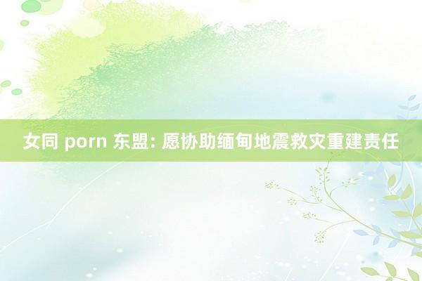 女同 porn 东盟: 愿协助缅甸地震救灾重建责任