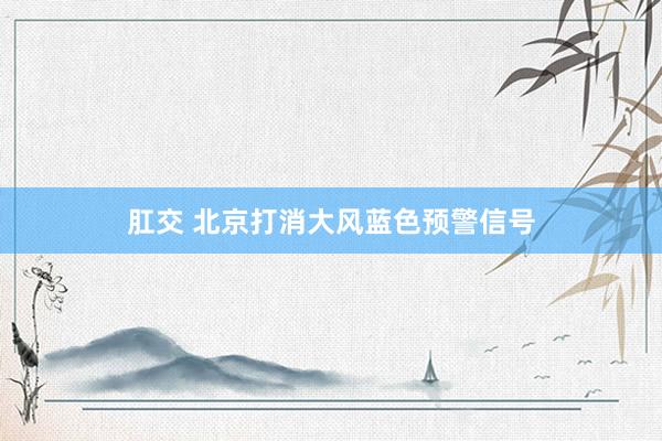 肛交 北京打消大风蓝色预警信号
