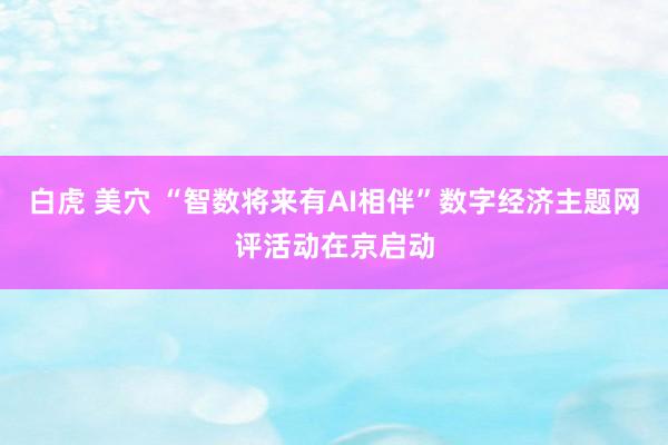 白虎 美穴 “智数将来有AI相伴”数字经济主题网评活动在京启动