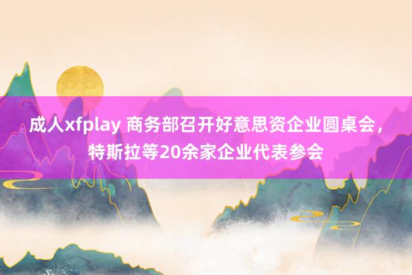 成人xfplay 商务部召开好意思资企业圆桌会，特斯拉等20余家企业代表参会