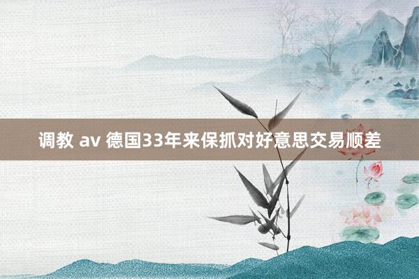 调教 av 德国33年来保抓对好意思交易顺差