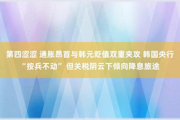 第四涩涩 通胀昂首与韩元贬值双重夹攻 韩国央行“按兵不动” 但关税阴云下倾向降息旅途