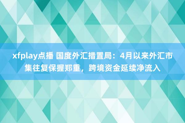 xfplay点播 国度外汇措置局：4月以来外汇市集往复保握郑重，跨境资金延续净流入