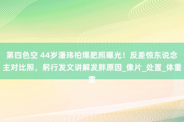 第四色空 44岁潘玮柏爆肥照曝光！反差惊东说念主对比照，躬行发文讲解发胖原因_像片_处置_体重