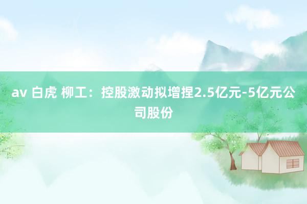 av 白虎 柳工：控股激动拟增捏2.5亿元-5亿元公司股份